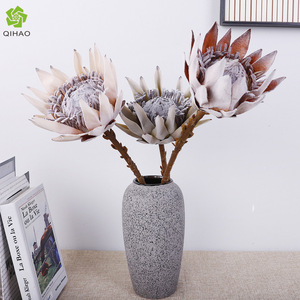 Retro Large King Protea 21-3 Flocked <b>Artificial</b> <b>Flower</b> Wedding Home Decor High Simulation Plastic Silk - Product Image 5
