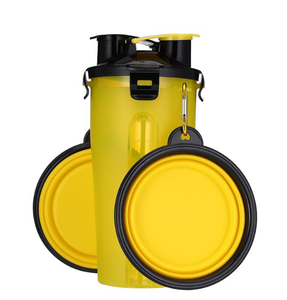 Bouteille d'eau pour chien pour les promenades - Distributeur d'eau portable 2 en 1 à double compartiment pour animaux <span class=keywords><strong>de</strong></span> compagnie avec 2 bols pliables - Product Image 6