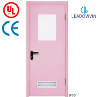 Porte en acier pour hôpital médical homologuée UL LEADOWVIN, résistante au feu, avec aération à persiennes, design moderne, garantie 1 an pour les établissements de santé