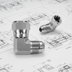 Raccord <span class=keywords><strong>hydraulique</strong></span> 3/8" <span class=keywords><strong>JIC</strong></span> 37 °   Raccord mâle X 3/4" femelle <span class=keywords><strong>JIC</strong></span> 90 °   Adaptateur coudé en acier au carbone pour systèmes hydrauliques - Product Image 1