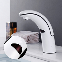 Robinet en laiton à fermeture automatique, robinet de lavabo, robinet intelligent à capteur infrarouge automatique pour lavabo