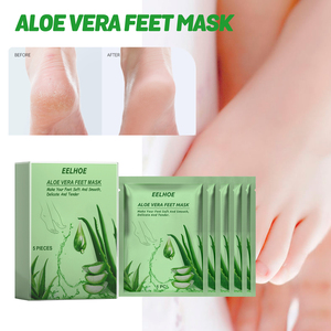 EELHOE 5 pares de mascarillas para pies con aloe vera para eliminar callosidades, hidratar, reparar y aclarar la piel dañada - Product Image 1
