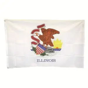 Bandiera americana bandiera dello stato Illinois bandiera di fabbrica all'ingrosso 90*150cm LOGO personalizzato bandiera elettorale