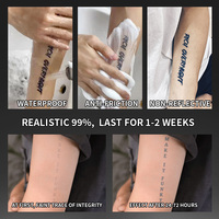 Scritta artistica inglese tatuaggio temporaneo Semi permanente tatuaggio impermeabile per 2 settimane realistico tatuaggio a base di erbe per il corpo