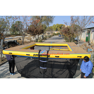Pontón inflable de grano de madera personalizado de alta calidad, plataforma flotante, balsa de isla para Estación de moto de agua, muelle de yate, uso de natación - Product Image 4