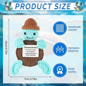 New Product Fun Crochet Handmade Hat Turtle Handmade Crocheted Positive Energy Little Turtle Doll Blue - Product Image 5
