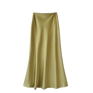 กระโปรงยาวปานกลางรัดรูปเอวสูงสำหรับผู้หญิง2025ชุดเดรสยาวแต่งผ้าซาตินทรงหางปลาหางปลาสำหรับฤดูใบไม้ผลิและฤดูร้อน - Product Image 5