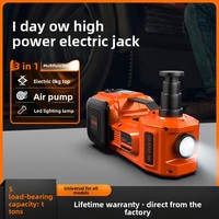 Gato hidráulico eléctrico para coche Jinyun 12V transfronterizo, versión todoterreno con bomba de aire, herramienta 3 en 1 para cambio de neumáticos, en stock