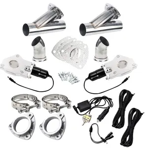 3.0 "Remote Control Cut Out Stainless Steel Y Pipe Electric Exhaust Cutout rohr Kit