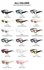 Lunettes de soleil rétro carrées UV400 en PC, monture bleue, personnalisées, fantaisie, pour extérieur, plage, unisexe, modèle femme designer 5053 - Product Image 2