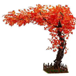 Real like Custom Multi-Size Artificial arch Maple Tree with red maple leaf For Wedding Home Garden Decorations