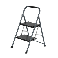 ANSI 225LB Échelle pliante à 2/3 marches Tabouret Échelle d'escalier de cuisine en acier avec main courante Pratique pour un usage domestique