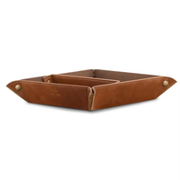 Plateau de bureau de table de chevet en cuir Pu pour montre porte-monnaie clé