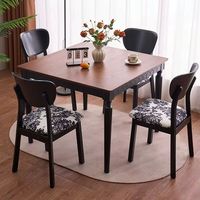 Ensemble table et chaises de salle à manger en bois massif, style vintage français, mi-siècle, plateau télescopique réglable, mobilier de maison 10 ans de garantie