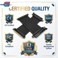 Kabel Ekstensi PCIe 4.0 X16 Kecepatan Tinggi 64GB/s 16GT/s Tanpa Kehilangan Sinyal RTX 5090/5080/5070 RX 9070 XT Kompatibel dengan Model PCIe 3.0