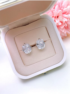 Nuovo <span class=keywords><strong>argento</strong></span> puro intarsiato diamante ad alto tenore di carbonio luce di lusso Versatile eleganza e di alta qualità femminile rettangolare taglio di ghiaccio <span class=keywords><strong>orecchini</strong></span> - Product Image 5