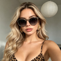 Lunettes de soleil rondes transparentes en acétate tendance pour femmes, avec branches texturées minimalistes à clous de riz, protection UV400, pour couples, en stock
