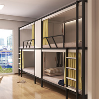 Lit superposé en fer pour dortoir, étudiant, école, usage commercial, avec service de conception 3D gratuit et personnalisé, style capsule spatiale