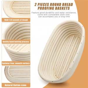 Préparateur Un <span class=keywords><strong>Banneton</strong></span> Levain Sans Doublure 8P Cadeau De Patisserie Couteau A <span class=keywords><strong>Pain</strong></span> Arc Kit Fait Maison Entree Au Bio Contenants - Product Image 6