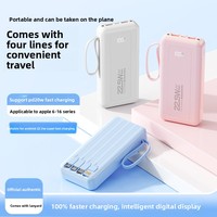 Nouvelle batterie externe lithium-ion 22,5 W à charge ultra-rapide 20000 mAh avec câble court intégré USB Type-C/Micro USB en PVC (modèle 2026)
