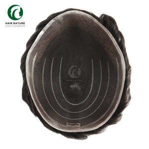 Postiche super fin en dentelle mono soudée pour hommes Postiche en cheveux humains indiens Postiche de remplacement pour hommes - Product Image 3