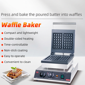 Plancha Eléctrica Comercial de Acero Inoxidable para Waffles/Paninis con Temporizador de 5 Minutos y 1 Año de Garantía para Uso Doméstico - Product Image 2