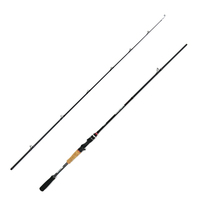 Canne à pêche spinning LeiQiang Z014 2,28 m en fibre de carbone, ultra-rapide, 2 brins, poignée en liège, poids 220 g, 1,19 m pliée, pour eau salée