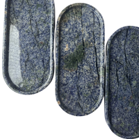 Stonekocc Moderne 30x13cm Naturel De Luxe Marbre Brillant Glacé Ovale Rail Plateau Multifonctionnel Résistant À La Chaleur Facile À Nettoyer Maison