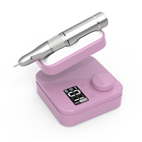 Perceuse à ongles professionnelle ergonomique légère à moteur à balais en carbone, faible bruit, durable, 35000 tr/min, portable et rechargeable avec rangement