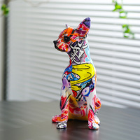 Ornements créatifs et colorés en résine, petits chiens mignons, imprimés par transfert d'eau, style Art Déco, Chihuahua, Bouledogue, pour la maison, le salon, l'entrée