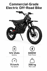 72V Adult Electric Motorcycle Outdoor Lithium Battery Motor Off-Road Dirt Bike All Terrain <strong>Ebike</strong> 75km/h 200kg Load - Product Image 2