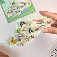 Aimants de réfrigérateur en acrylique personnalisés 2D/3D, souvenirs mignons, cadeaux promotionnels pour touristes