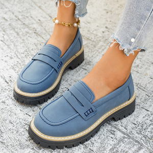 Mocasines <span class=keywords><strong>de</strong></span> Plataforma <span class=keywords><strong>para</strong></span> <span class=keywords><strong>Mujer</strong></span>, Rojos, con <span class=keywords><strong>Suela</strong></span> Gruesa, Casuales, Sin Cordones, Estilo Retro, <span class=keywords><strong>Zapatos</strong></span> <span class=keywords><strong>para</strong></span> Uso Diario - Product Image 2