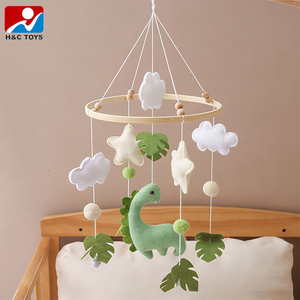 Handmade Felt <strong>Dinosaur</strong> Baby Crib Mobile with Leaves &amp; Stars, Cute Brachiosaurus <strong>Nursery</strong> Hanging Mobile, Soft Felt Dino Mobile - Product Image 5