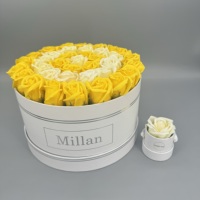 Cajas de Regalo de Flores Preservadas Modernas y Lujosas Hechas a Mano, Personalización de Cajas de Papel con Estampado de su Logotipo