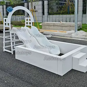 Large Size Luxury Toddler Soft Playground White Double Slide For Ball Pit