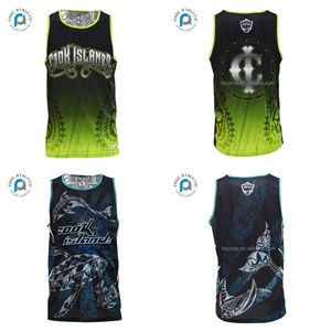 Pur personnalisé Cook Island Singlets Sublimation impression Cook Island Tag Football Singlets sans manches hommes 'Gilet pour la vente en gros - Product Image 3