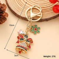 Porte-clés de Noël en alliage émaillé, pendentifs sapin de Noël, couronne, cloche, canne à sucre, flocon de neige, cadeau de vacances, décoration, porte-clés