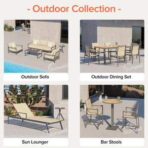 Ensemble de <span class=keywords><strong>table</strong></span> et de chaises de salle à manger d'extérieur confortable et élégant, <span class=keywords><strong>table</strong></span> de jardin empilable en aluminium pour restaurant, bistrot, appartement - Product Image 2