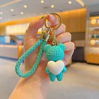Porte-clés en résine créatif pour ours avec impression UV, design 3D de dessin animé pour accessoires de couple