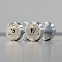 Ensemble d'haltères Smartfit de haute qualité en chrome dur, haltères chromées de 2,5 kg à 100 kg (5 lb à 220 lb), haltères en acier pleine taille pour poids libres