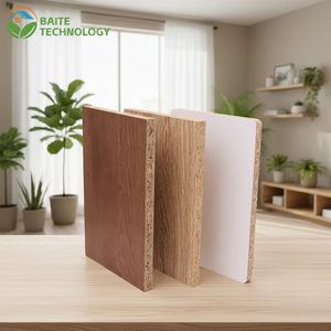 Panneau de particules de bois avec placage en grain de bois, panneau non peint 15mm/18mm pour armoire de salle de bain, panneau de porte en mélamine, meubles - Product Image 5