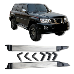 Marchepied latéral argenté à installation facile pour Nissan Y61 4 portes avec cadre de support pour accessoires de voiture - Product Image 3