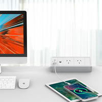 Pince de bureau à prise AU personnalisée RJ45 et 2 ports USB Prise de courant à pince de bureau avec protecteur Sugru