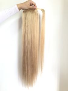 龙湖奢华夹式马尾辫加长100% 中国人头马头发18-24英寸直丝滑柔软无缝混纺 - Product Image 2