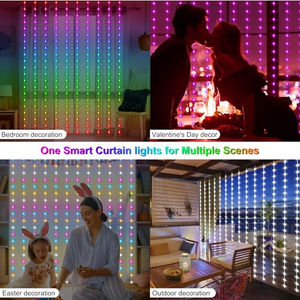 Guirlandes lumineuses LED pour rideaux de fête, imperméables, blanc chaud, pour mariage, fête, Noël, décorations de vacances en extérieur, produit IP44 - Product Image 4