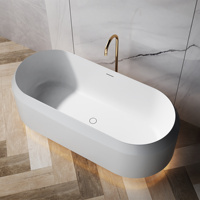 Bañera de Piedra Artificial de Superficie Sólida, Diseño Moderno 2026, Bañera Independiente de Lujo para Hotel