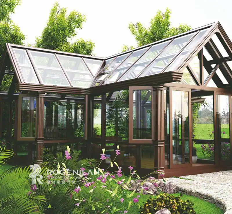 Solarium patio enclosure conservatory winter garden aluminum bioclimatic louver roof pergola glass free standing sunroom