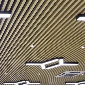 Panneau de <span class=keywords><strong>plafond</strong></span> en bande d'aluminium suspendu en forme de U du milieu du siècle Design décoratif intérieur <span class=keywords><strong>Isolation</strong></span> thermique de surface brossée Étanche - Product Image 3