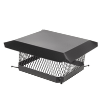 Capuchon de cheminée à conduit unique en acier galvanisé noir personnalisé en usine avec bouchon de cheminée en maille 3/4 "CA 5/8" MESH